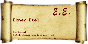 Ebner Etel névjegykártya